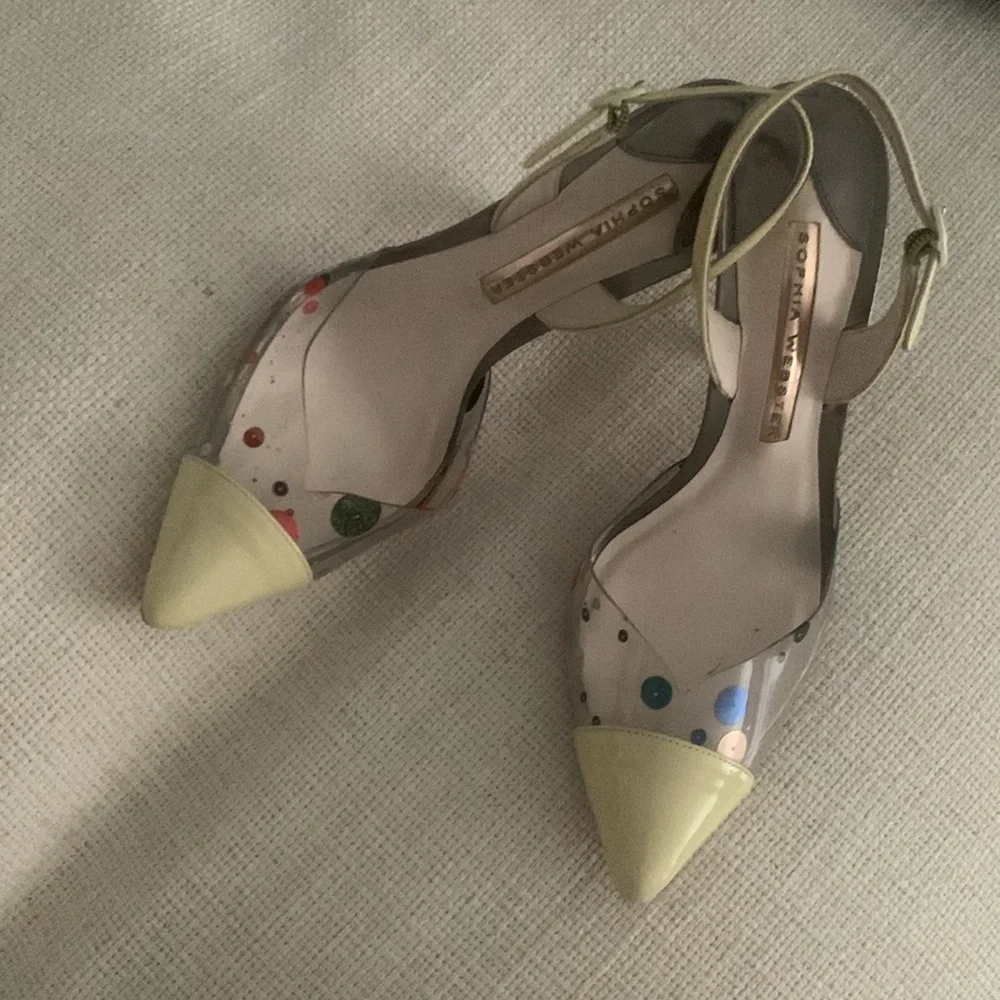 SOPHIA WEBSTER PVC Glitter Slingback Pumps• Size 36 / 6 • Mint/Rainbow NWT RARE - Picture 6 of 7